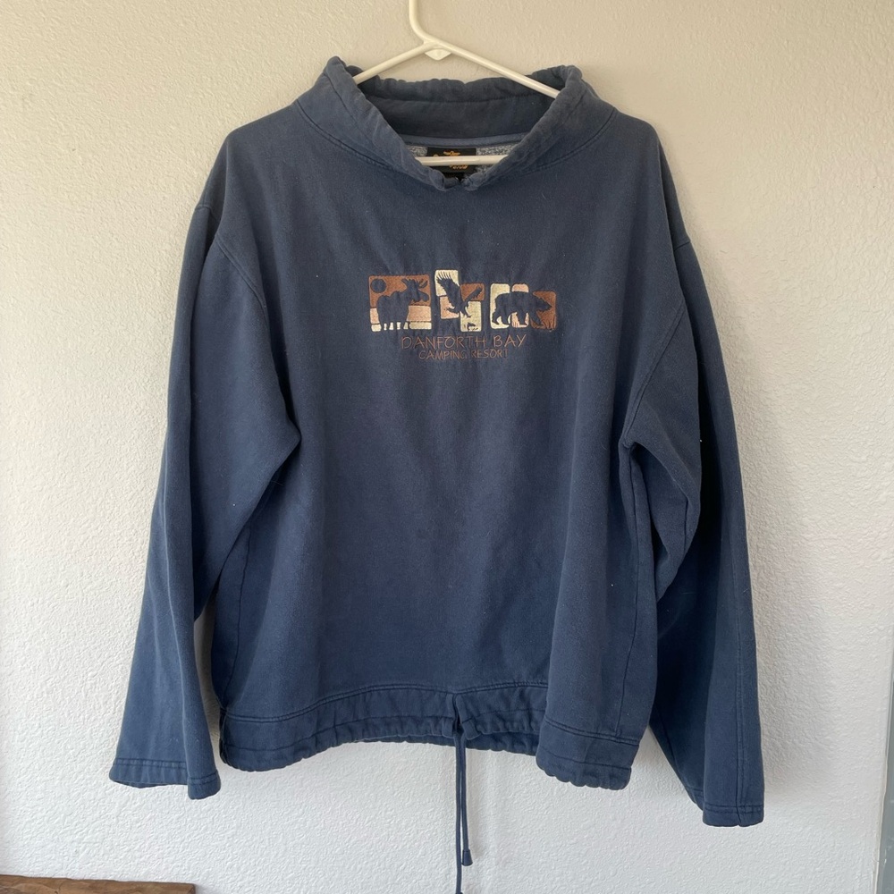 Vintage Mock Neck Sweater with Bottom Tie - Danforth Bay Camping Resort